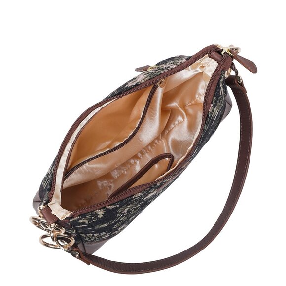 Ladies Vintage Pattern Tapestry Fabric Sling Shoulder Bag, Satchel Purse Handbag - Picture 5 of 8